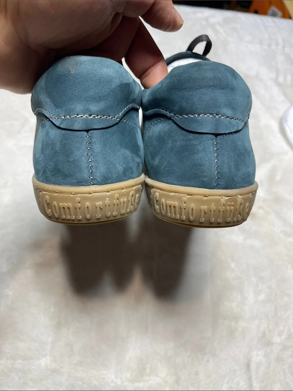 Comfortfusse Ozi Men's Teal Casual Lace-Up Sneakers with Gum Sole Size 43